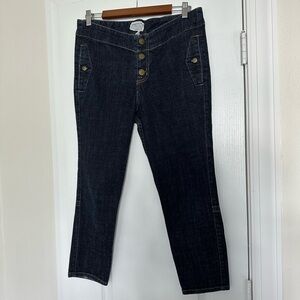 Current/Elliott x Marni The Easy Trouser Cropped Button Fly Jeans 29